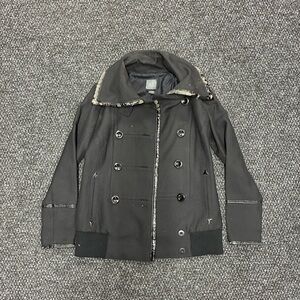 Armani Exchange Black Double-Breasted Pea Coat